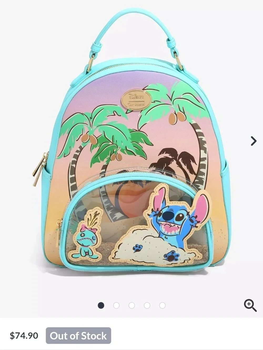 Stitch Beach Mini Backpack for Kids - Pastel Blue